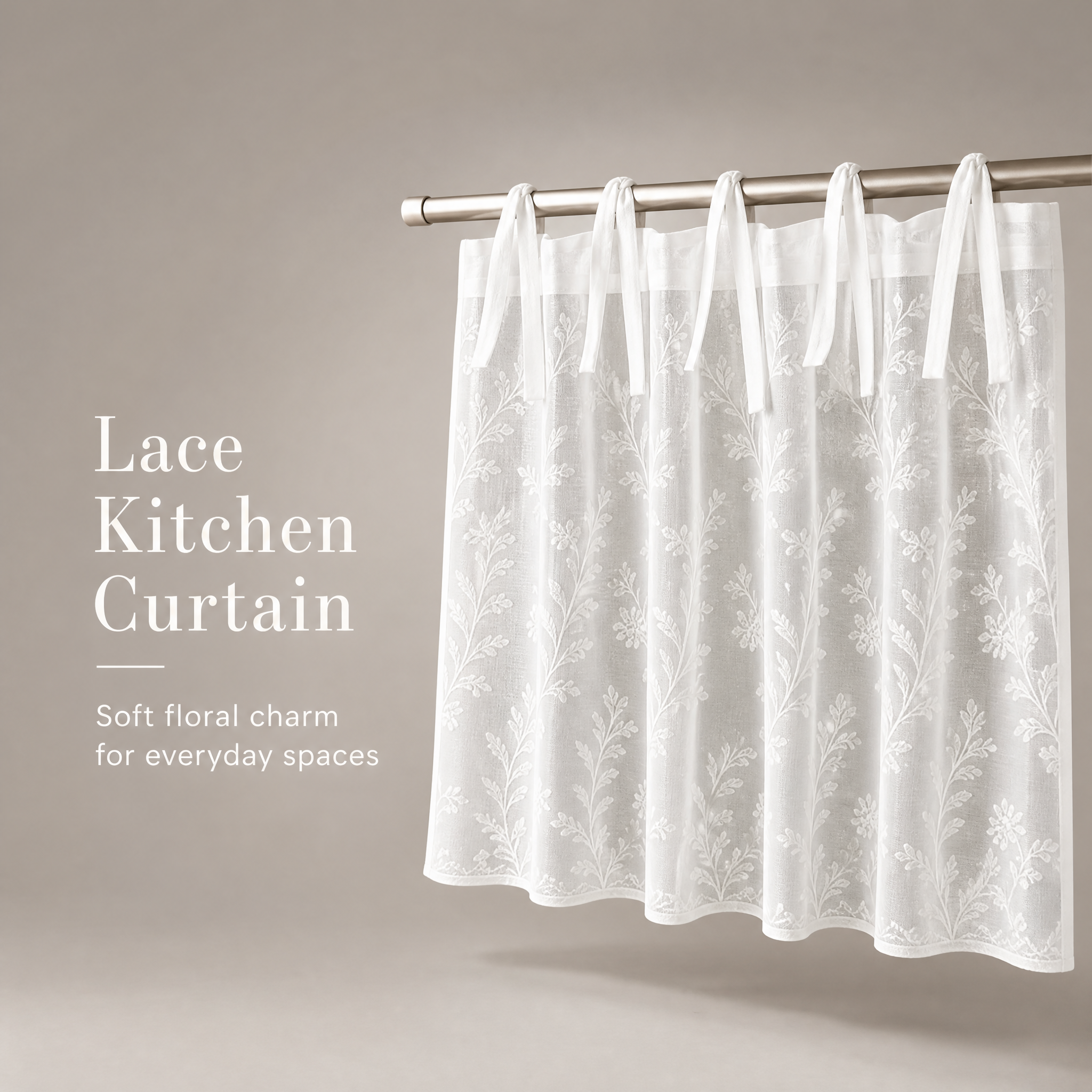 Farmhouse Heat Resistant Oven Skirt, Tie-On Stain Concealing Dishwasher Curtain Cover, Vintage Kitchen Decor