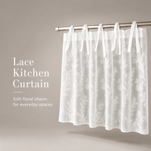 Farmhouse Heat Resistant Oven Skirt, Tie-On Stain Concealing Dishwasher Curtain Cover, Vintage Kitchen Decor