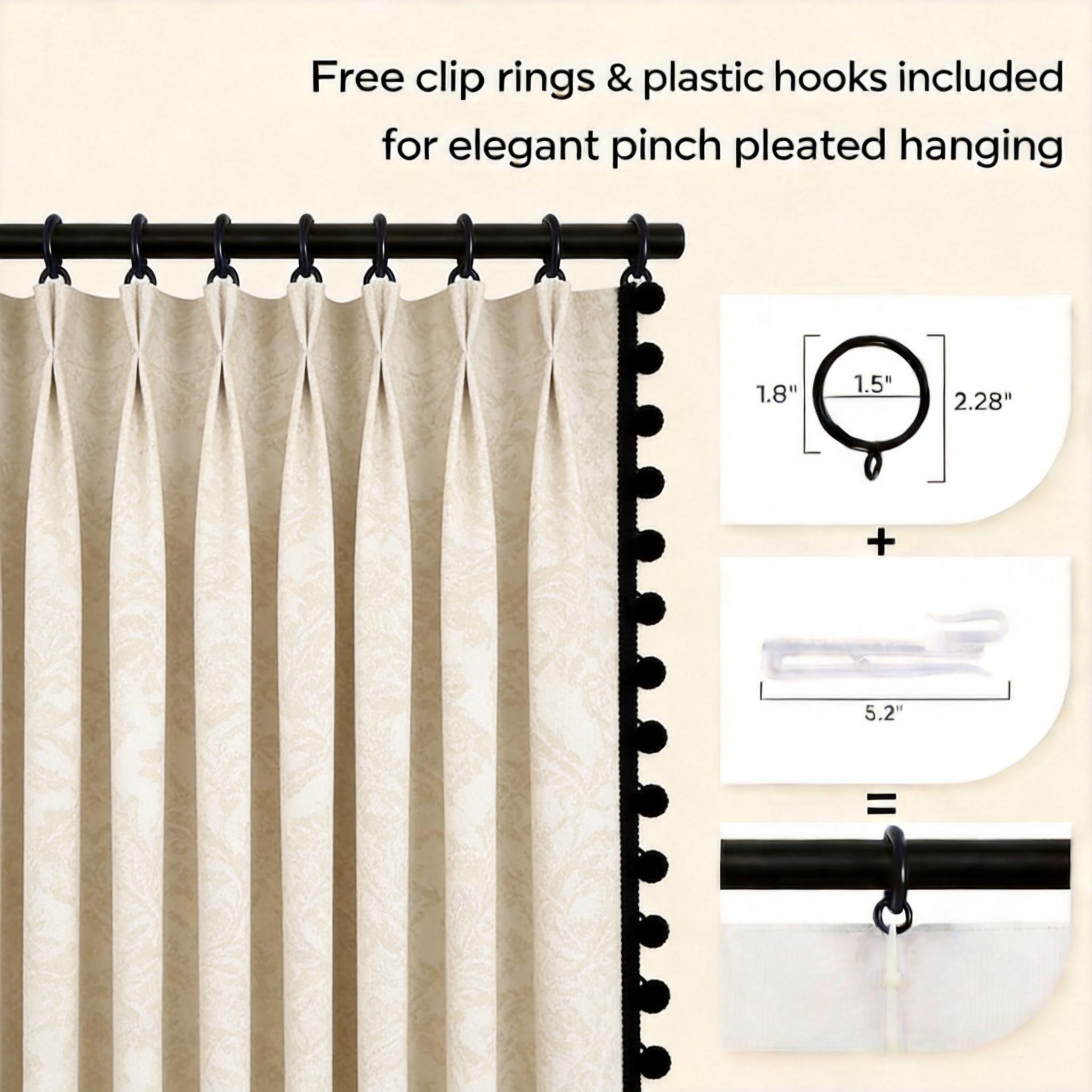 Luxury Vintage Retro Chenille Heavy Drapes,Thermal Insulated full blackout Curtains,Free Rings & Hooks Included for Pinch Pleated Hanging, 2 Panels, Heavy Curtain, Home Decoration