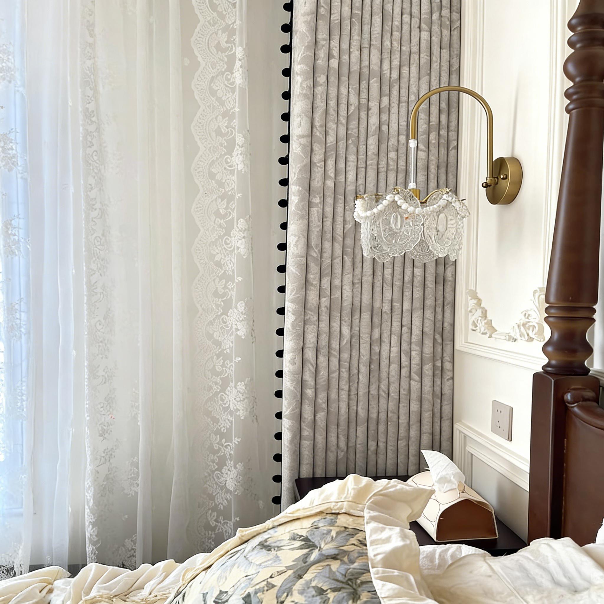 Luxury Vintage Retro Chenille Heavy Drapes,Thermal Insulated full blackout Curtains,Free Rings & Hooks Included for Pinch Pleated Hanging, 2 Panels, Heavy Curtain, Home Decoration