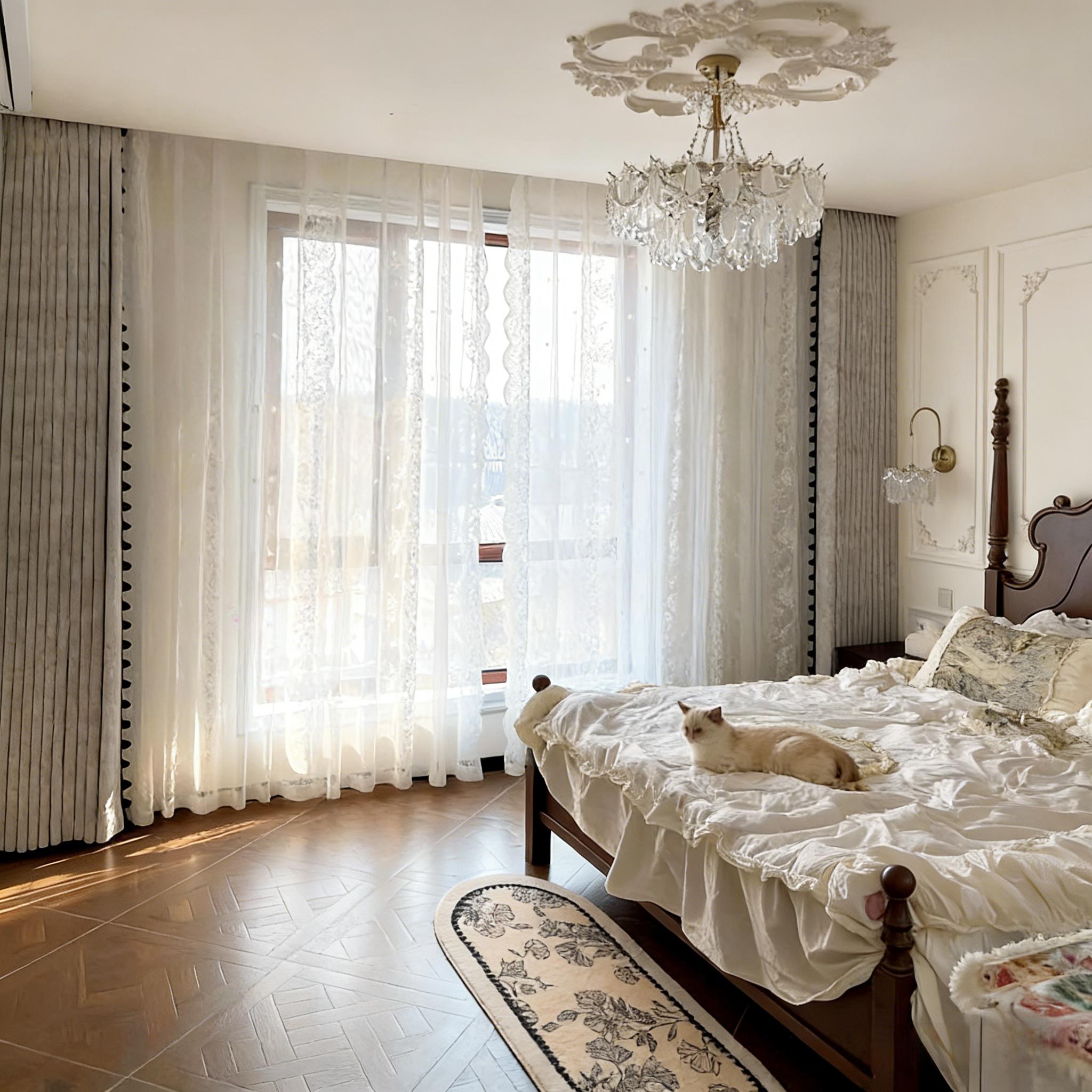 Luxury Vintage Retro Chenille Heavy Drapes,Thermal Insulated full blackout Curtains,Free Rings & Hooks Included for Pinch Pleated Hanging, 2 Panels, Heavy Curtain, Home Decoration