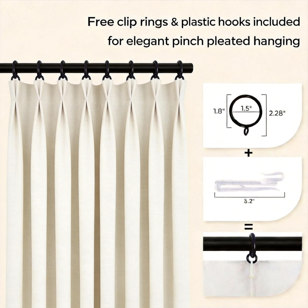 French Textured Sheer Gauze Curtains, Crochet Butterfly Leaf UV Filtering White Window Drapes for Bedroom Free Pinch Pleat Rings & Hooks 2 Panels