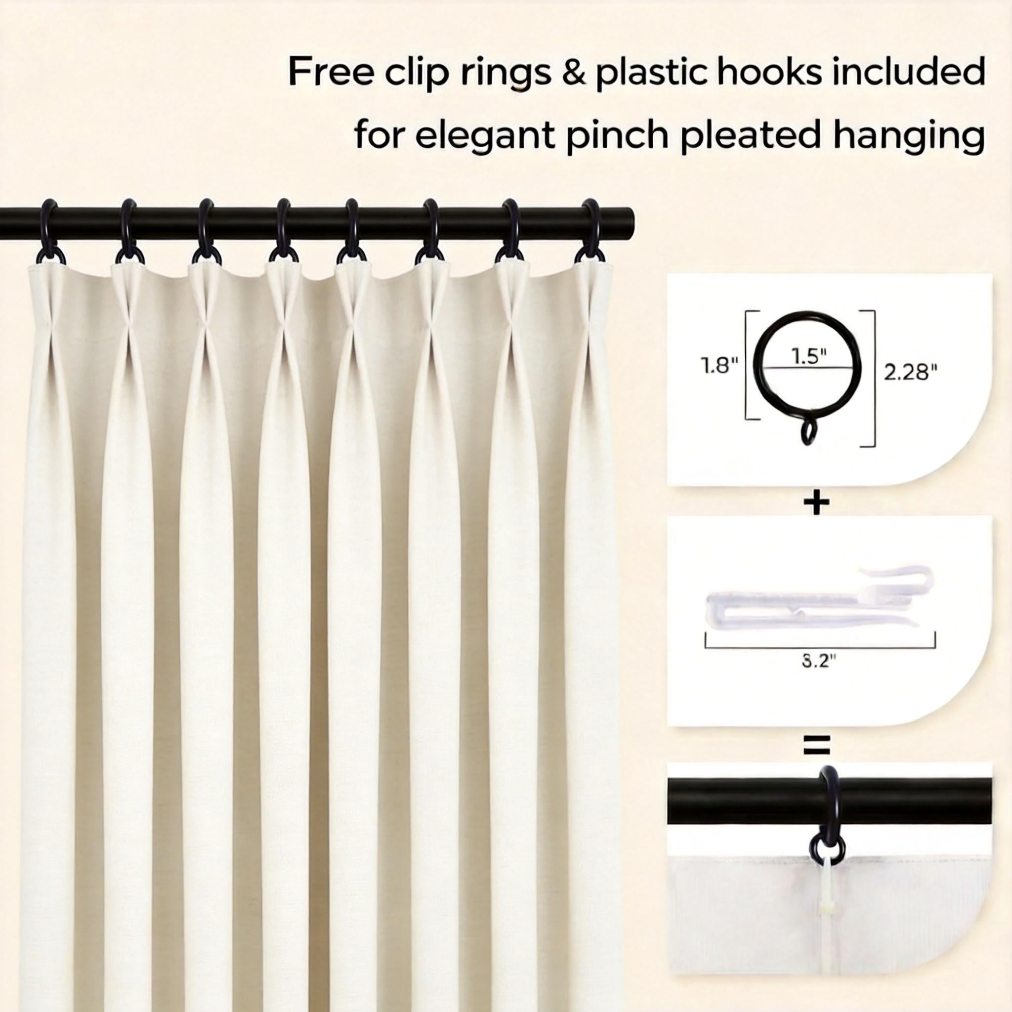 French Textured Sheer Gauze Curtains, Crochet Butterfly Leaf UV Filtering White Window Drapes for Bedroom Free Pinch Pleat Rings & Hooks 2 Panels